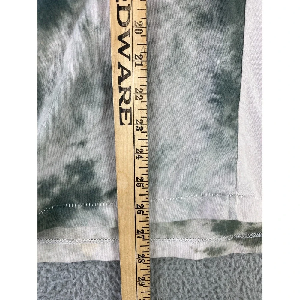 True Religion World‎ Tour T Shirt Men's Medium Beige Gray Tie Dye Patchwork Logo